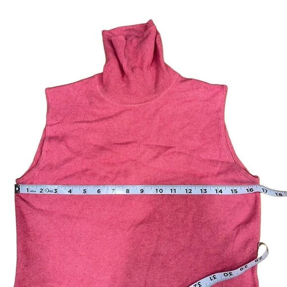 Dana Buchman Womens MP 100% Cashmere Pink Turtleneck Sleeveless Sweater Tank Top - Picture 7 of 10